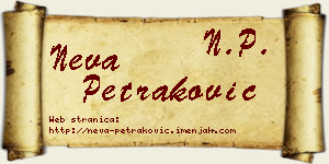 Neva Petraković vizit kartica